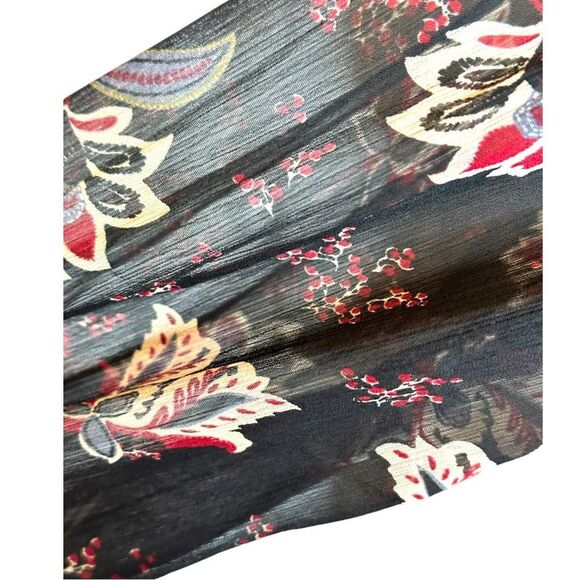 Patrons of peace off the shoulder top floral print black size large - Picture 5 of 7